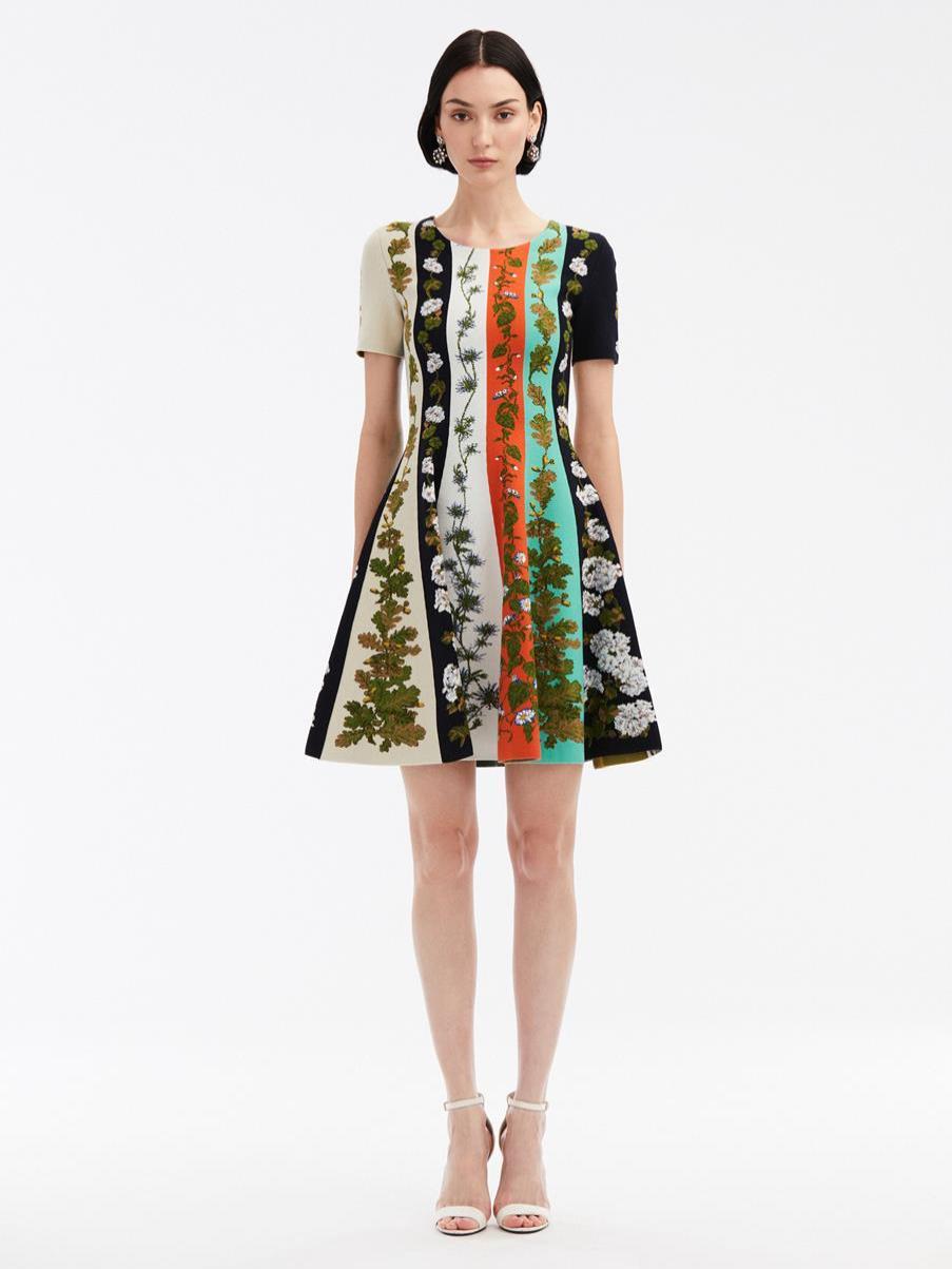 Dresses Women Botanical Stripe Jacquard Dress Oscar De La Renta - 1