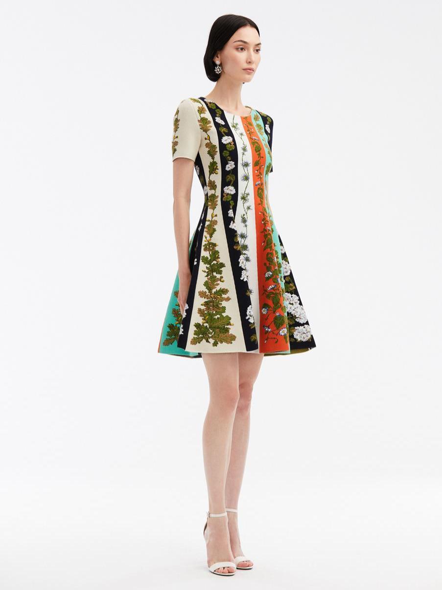 Dresses Women Botanical Stripe Jacquard Dress Oscar De La Renta - 3