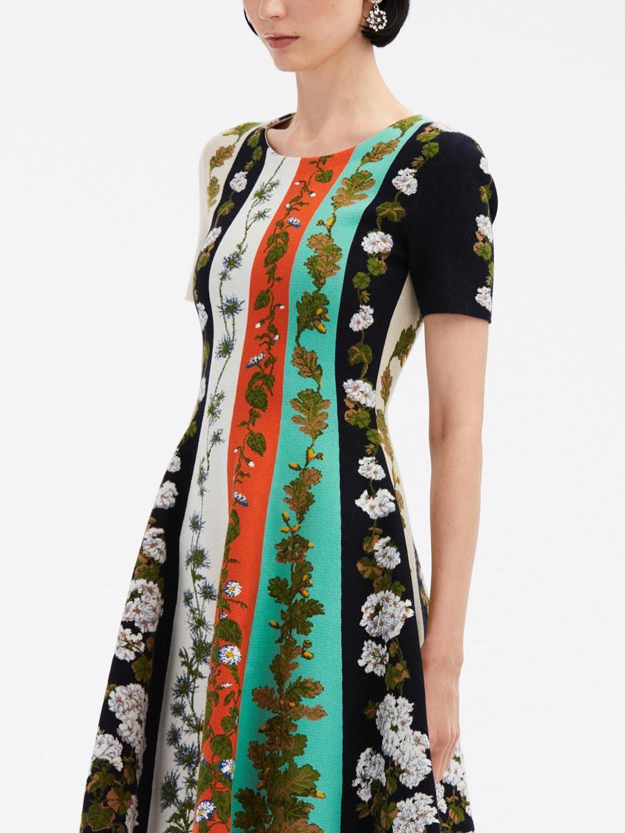 Dresses Women Botanical Stripe Jacquard Dress Oscar De La Renta - 4