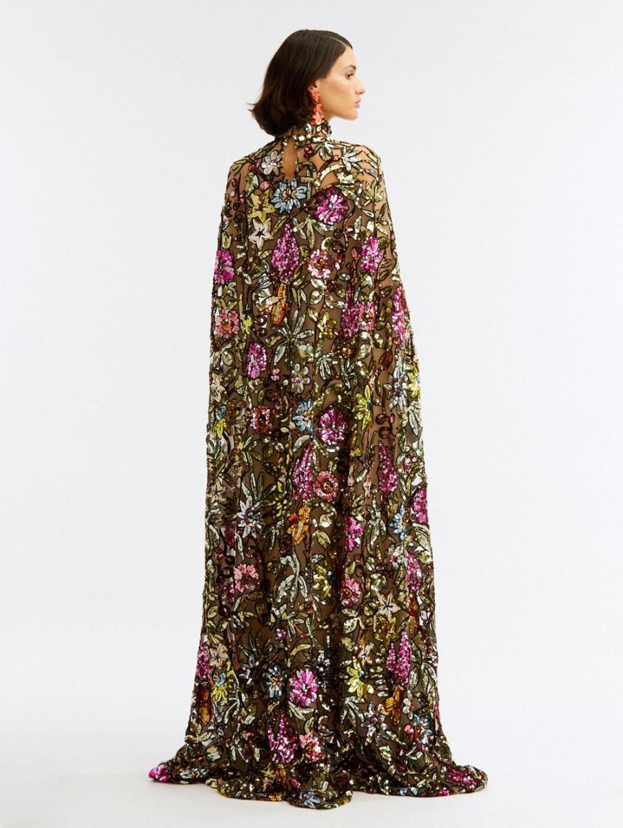 Gowns & Caftans Multicolor Floral Sequin Embroidered Caftan Oscar De La Renta Women - 2