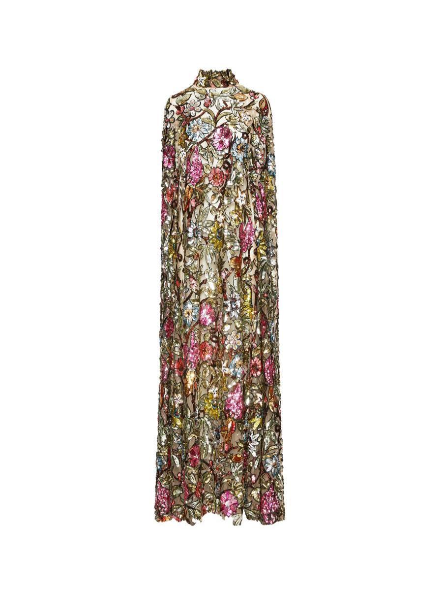 Gowns & Caftans Multicolor Floral Sequin Embroidered Caftan Oscar De La Renta Women - 4
