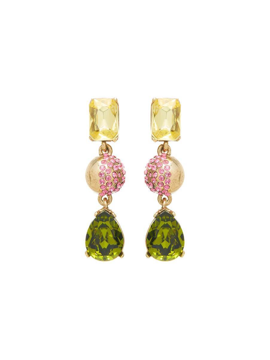 Earrings Oscar De La Renta Half Pave Crystal Chandelier Earrings Women - 1