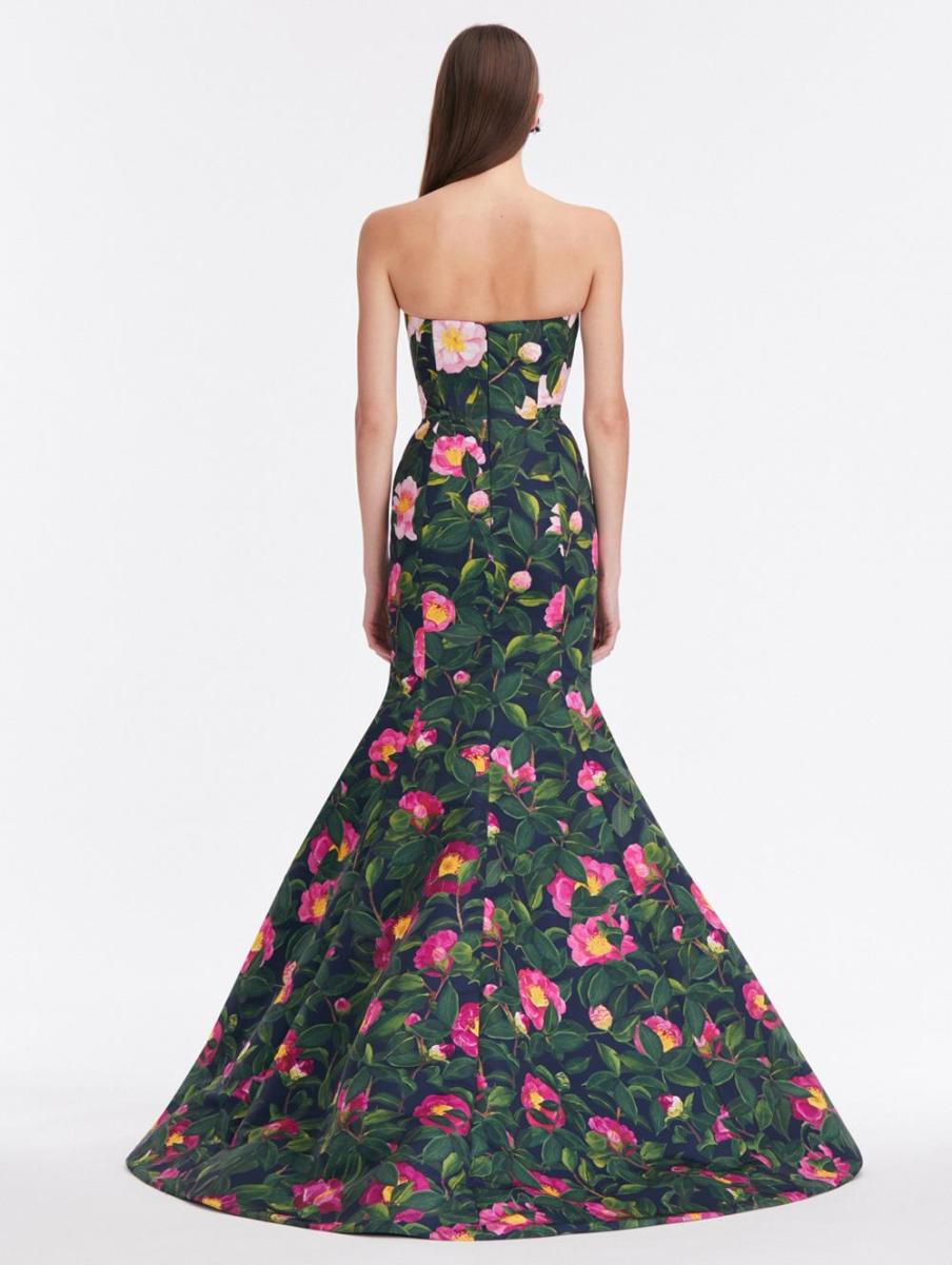 For The Bride Women Camellia Faille Embroidered Gown Oscar De La Renta - 2