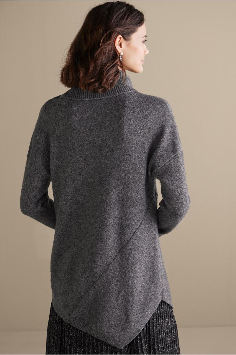 Cut-Price Women Soft Surroundings Tops Dark Grey Heather Maxine Sweater - 2