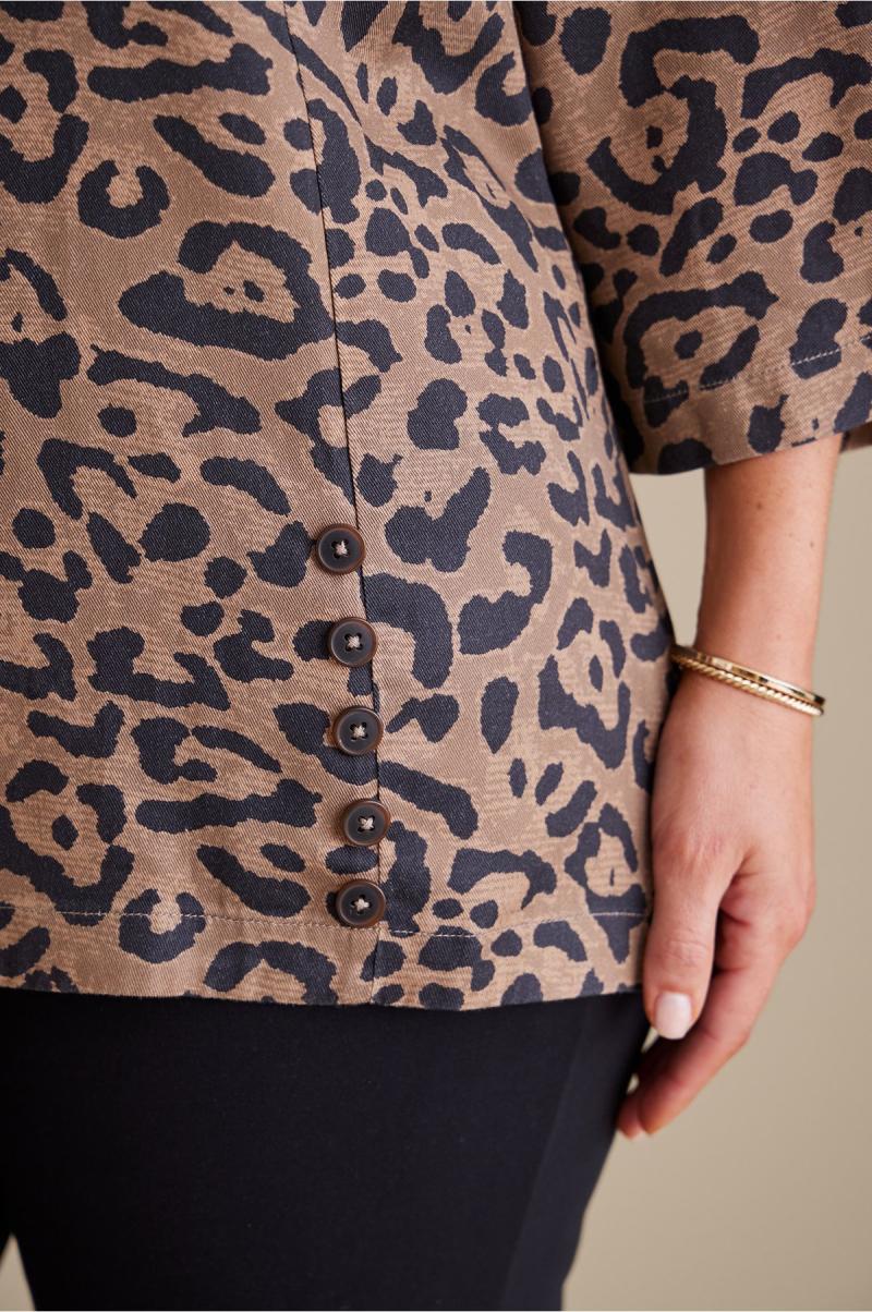 Women Leopard Elegant Tops Raelynn Lyocell Pullover Soft Surroundings - 4
