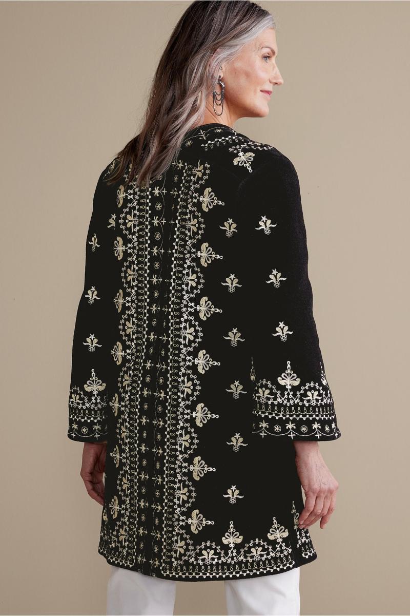 Women Toppers Tamaya Kimono Black Luxurious Soft Surroundings - 2