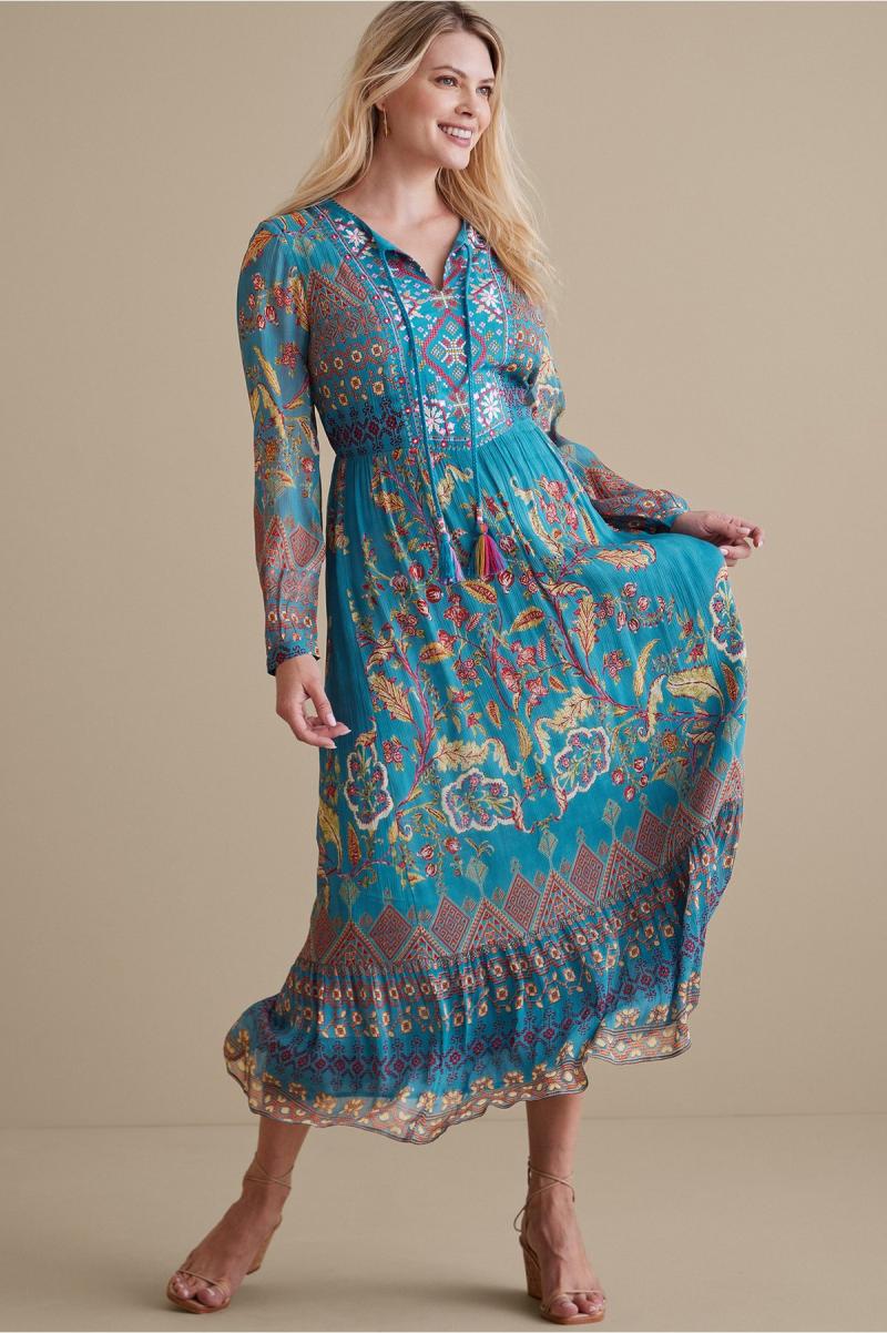 Soft Surroundings Mirapani Dress Dresses Cut-Price Women Ayaletta Blue - 4