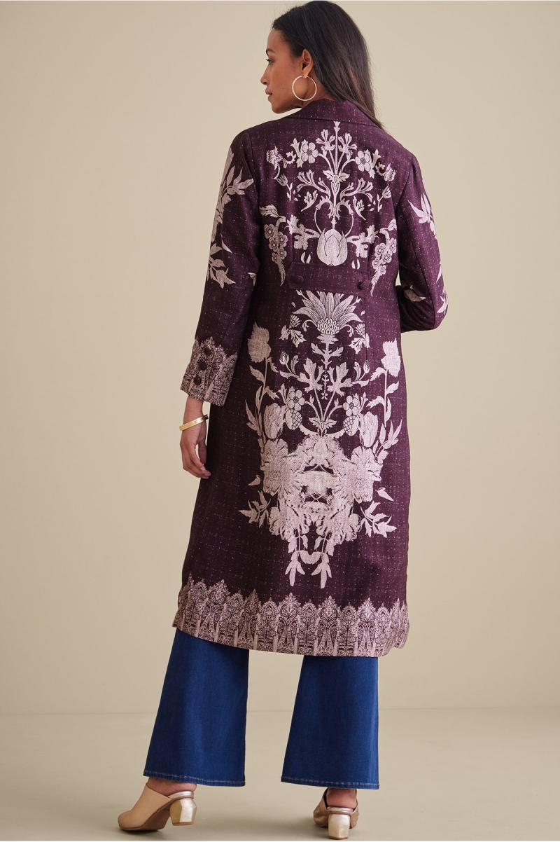 Jackets & Coats Women Soft Surroundings Purple Wine Versatile Masterpiece Duster - 2