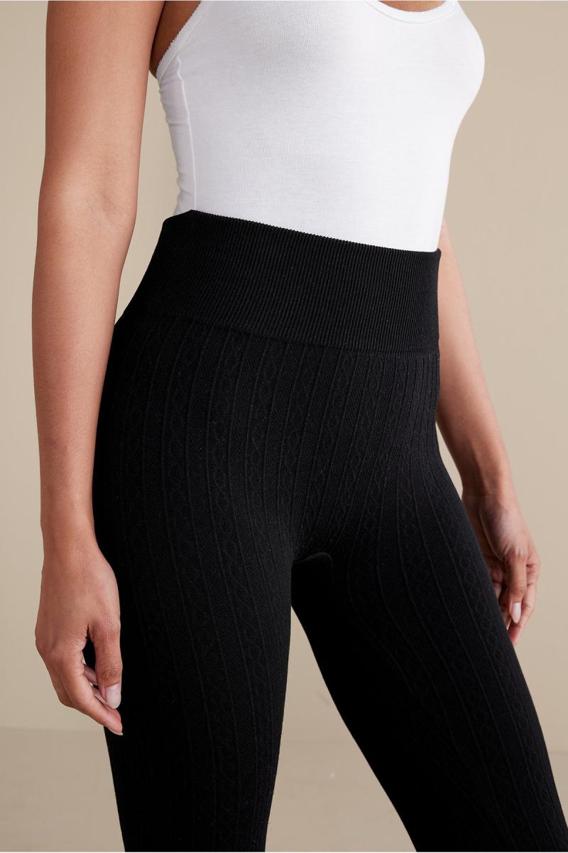 Genuine Women Black Pants Soft Surroundings Fleece Lined Leggings - 3