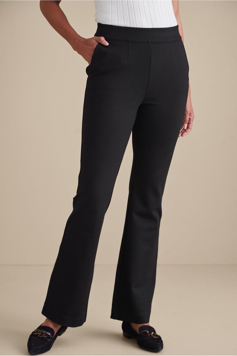 Pants Quick Soft Surroundings Soft Essential Ponte Bootcut Pants Women Black - 1
