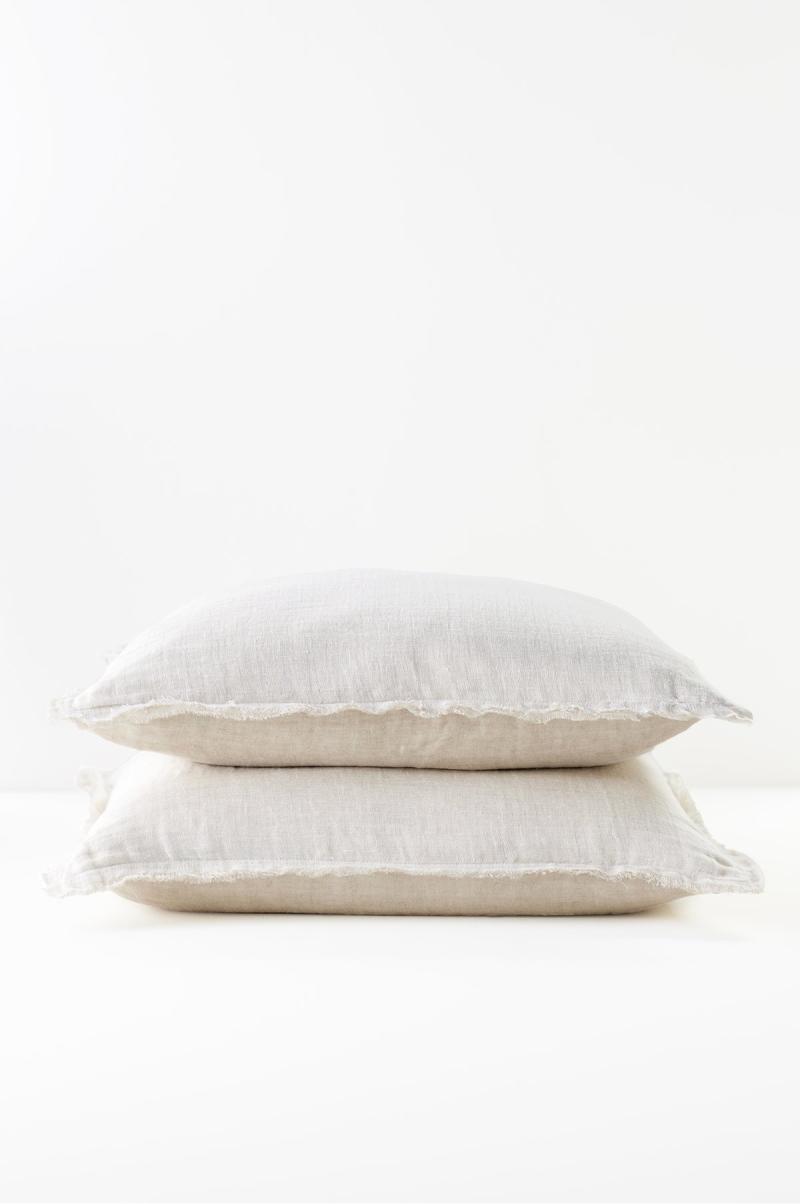 White/Natural Soft Surroundings Expert Adrina Reversible Euro Sham Women Bedding - 1