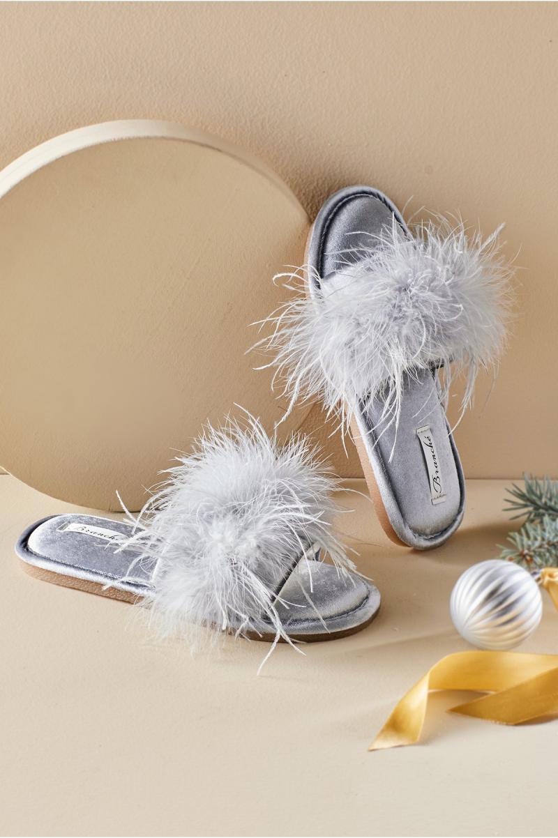 Branche Kiki Feather Slipper Silver Women Shoes Price Meltdown Soft Surroundings - 1