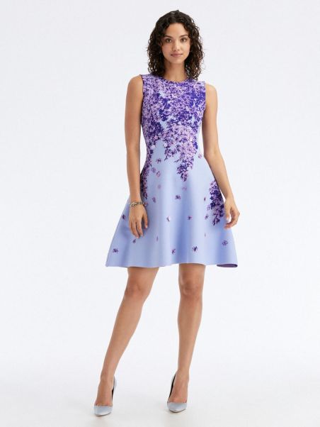 Degradé Lilac Jacquard Knit Dress Women Dresses Oscar De La Renta