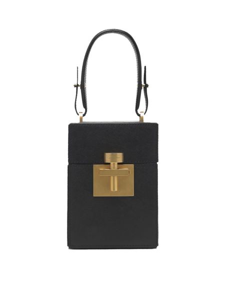 Women Handbags Black & Gold Saffiano Alibi Bag Oscar De La Renta