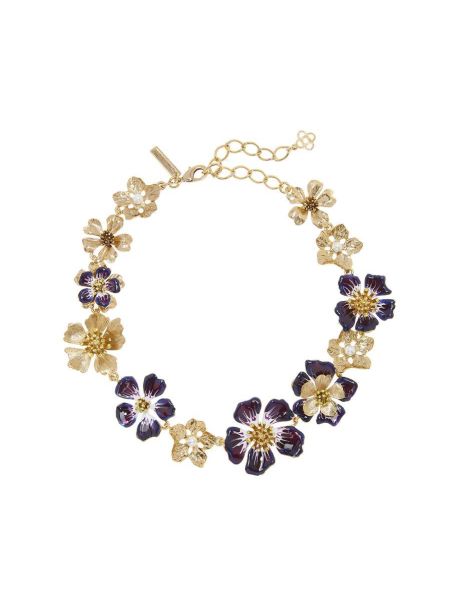 Women Necklaces Hand-Painted Flower Necklace Oscar De La Renta