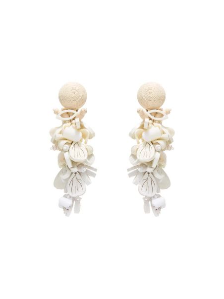Wooden Flower Cluster Earrings Earrings Women Oscar De La Renta