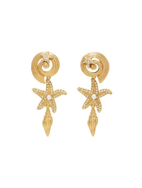 Earrings Shell Chandelier Clip-On  Earrings Women Oscar De La Renta