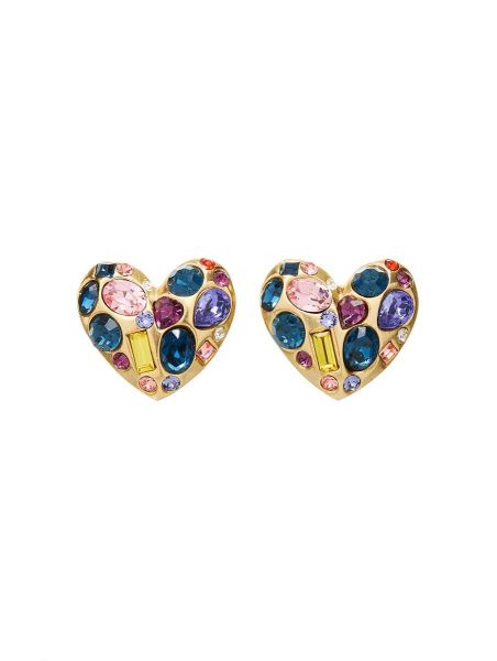 Oscar De La Renta Women Gemstone Heart Clip-On Earrings Earrings