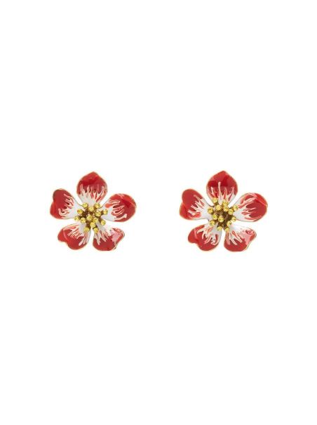 Earrings Women Small Hand-Painted Flower Earrings Oscar De La Renta