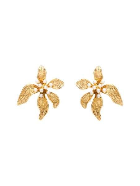 Oscar De La Renta Earrings Textured Flower Earrings Women