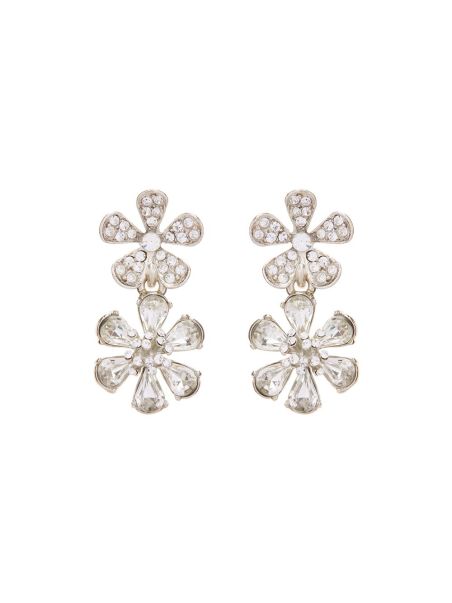 Oscar De La Renta Women Earrings Small Crystal Flower Earrings