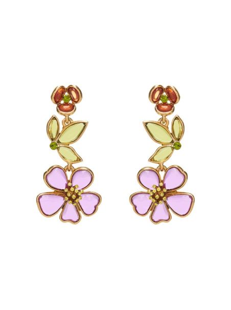 Oscar De La Renta Women Cloudy Resin Floral Chandelier Earrings Earrings