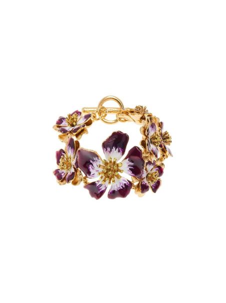 Women Hand-Painted Flower Bracelet Bracelets Oscar De La Renta