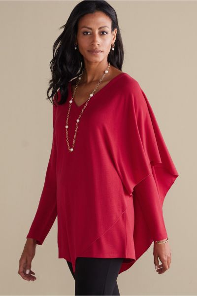 Soft Surroundings Madeline Tunic Exquisite Sangria Red Women Tops