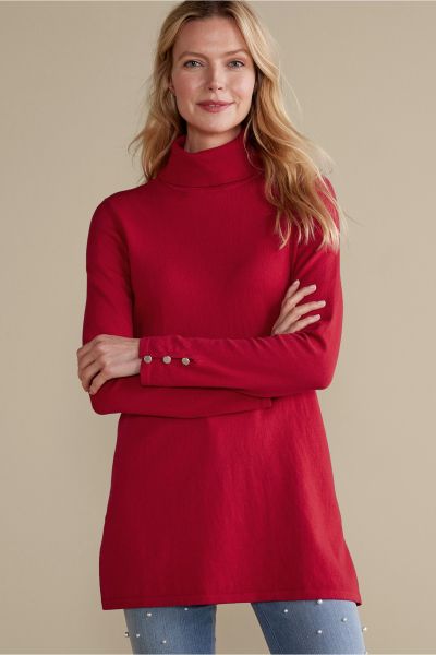 Vintage Women Sangria Red Deidre Sweater Tops Soft Surroundings