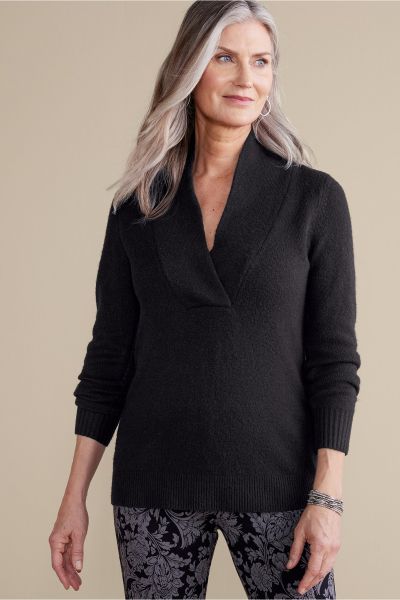 Tops Meera Sweater Women Black Early Bird Soft Surroundings