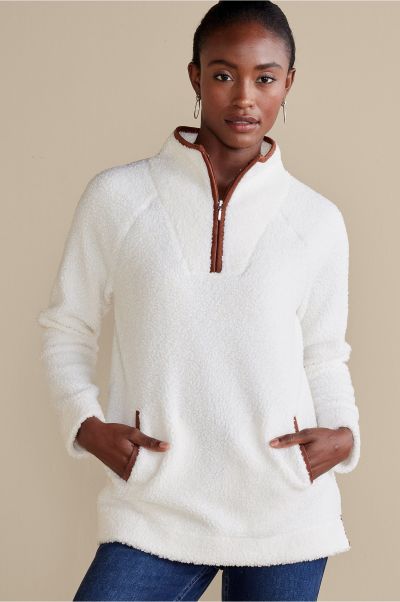 Ivory Pearl Order Tops Arden Sherpa Pullover Women Soft Surroundings