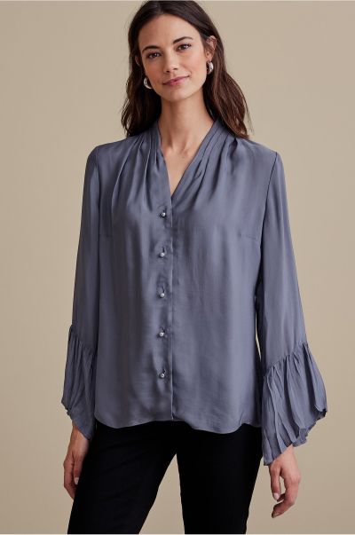 Nightshadow Blue Petites Valerie Shirt Soft Surroundings Women Tops Cheap