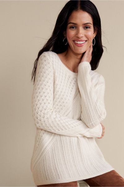 Charlette Cashmere Sweater Tops Women Soft Surroundings Cerulean Sale