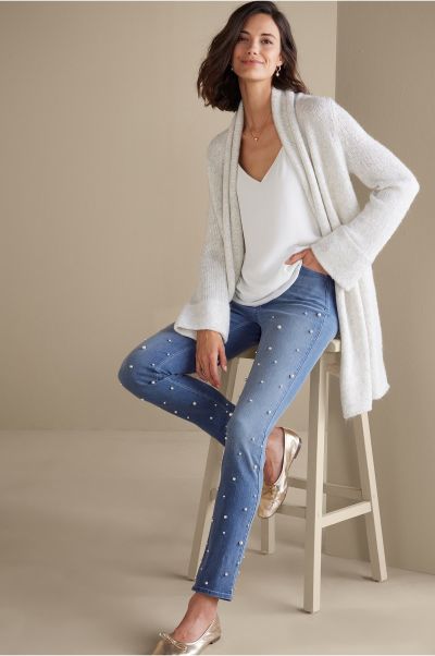 Ultimate Denim Pearl Straight Leg Jeans Jeans Women Exclusive Offer Soft Surroundings Icy Blue Wash
