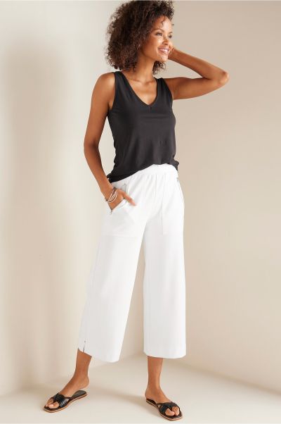 Pants Women Petites Caicos Knit Crop Soft Surroundings Black Refashion