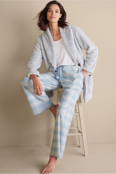Red Plaid Soft Surroundings Personalized Mad About Plaid Pant Women Sleepwear & Lounge
