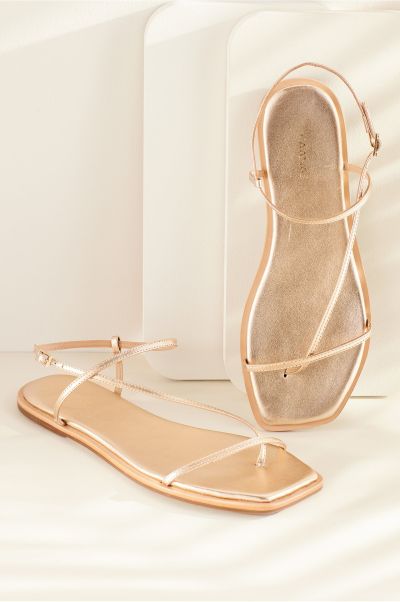 Innovative Kaanas Alayta Strappy Sandal Shoes Gold Soft Surroundings Women