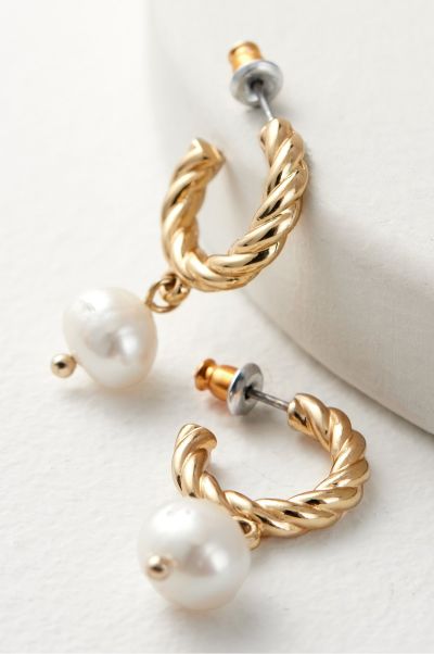Silver Women Long-Lasting Soft Surroundings Jewelry Estella Pearl Mini Hoop Earring