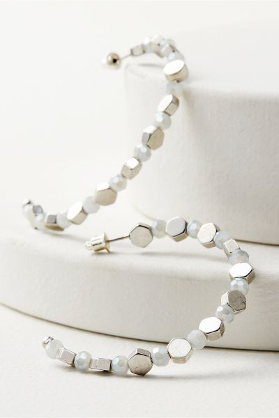 Quality Elsa Bead Hoop Earring Women Jewelry Soft Surroundings Gray Multi