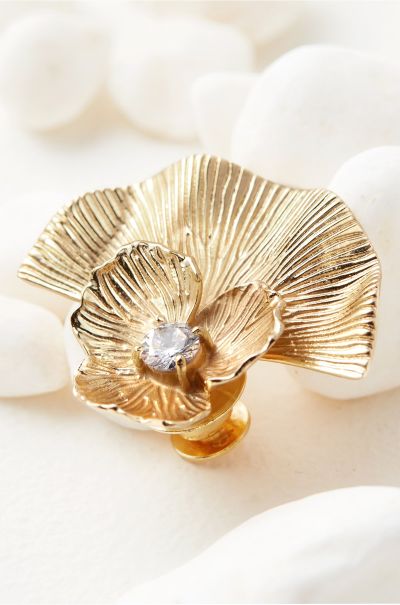 Jewelry Comfortable Women Gold Zinnia Petal Brooch Soft Surroundings