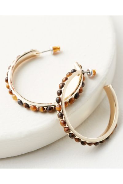 Jewelry Cost-Effective Soft Surroundings Brown/Gold Women Samara Hoop Earring